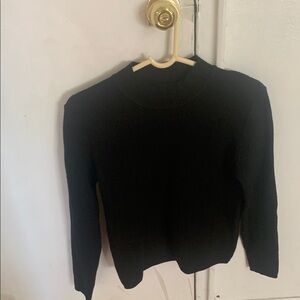 Black Cowl Neck Sweater with Turtleneck Style